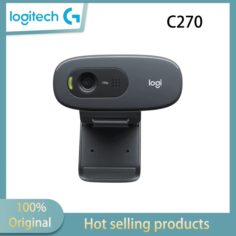 Logitech C270 HD Camera USB Laptop Desktop Camera Video Conference Online Course Camera with Noise Reduction Microphone Plug and