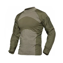 Men Spring Summer Tactical T-shirt Army Combat Airsoft Tops Long Sleeve Military T-shirt Paintball Hunt Camouflage Clothing