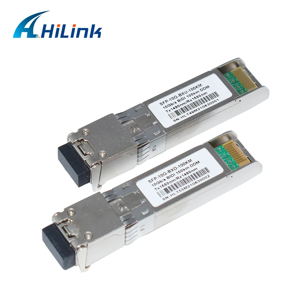 Hilink a lunga distanza 3 anni di garanzia Modulo ricetrasmettitore EML+APD 10G SFP+ BIDI 100KM 1490/1550NM
