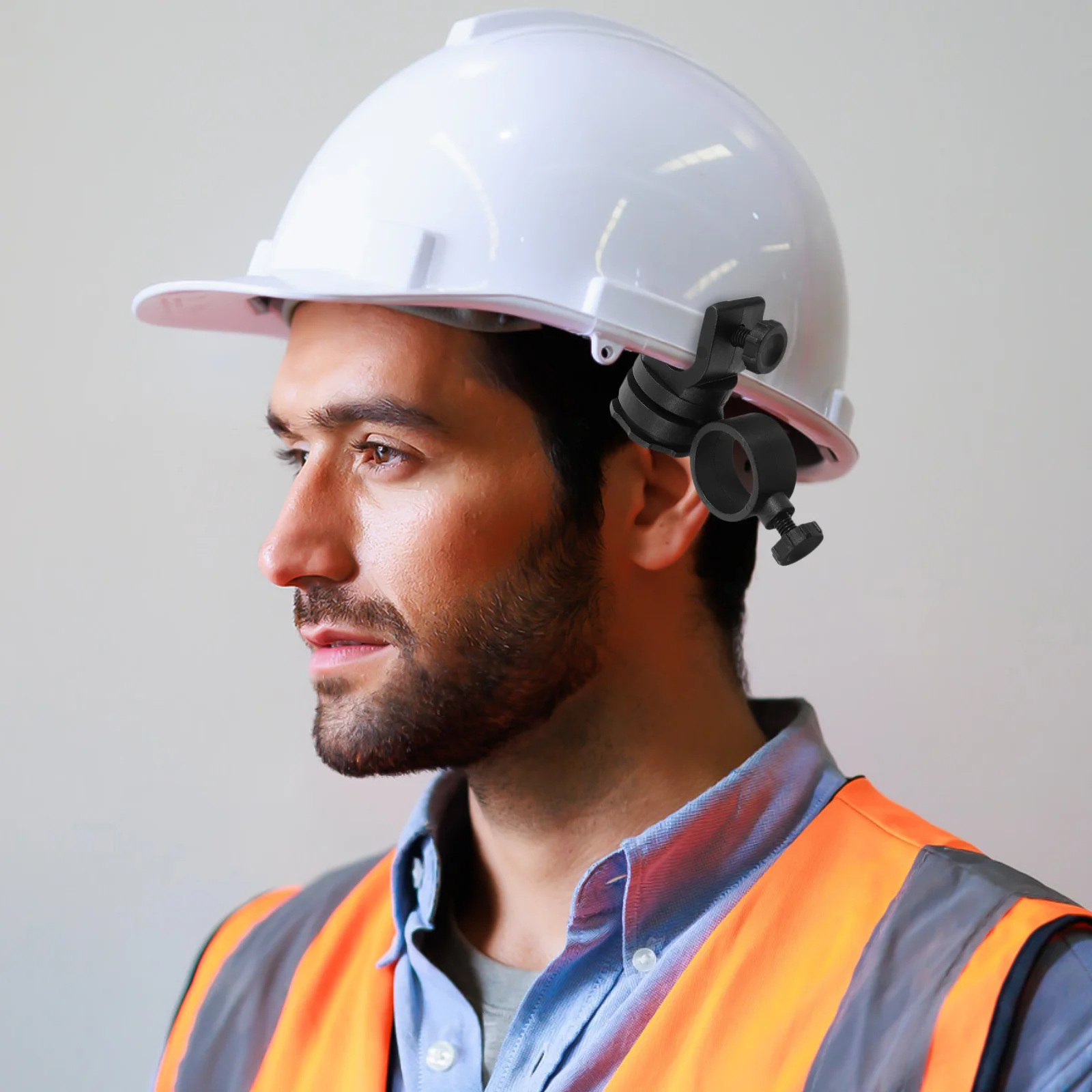 مشبك للمصابيح الأمامية المتينة، حامل إضاءة آمن للقبعات الصلبة، مثالي للعمل الليلي والبناء الخارجي، حامل إضاءة القبعة الصلبة