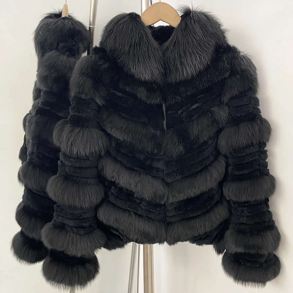 Quiet Luxury Real Fox Fur Trimmed Fur Women 2026 Winter Elegant Natural Fur Collar Overcoat Natural Fox Fur Jacket Thick Warm