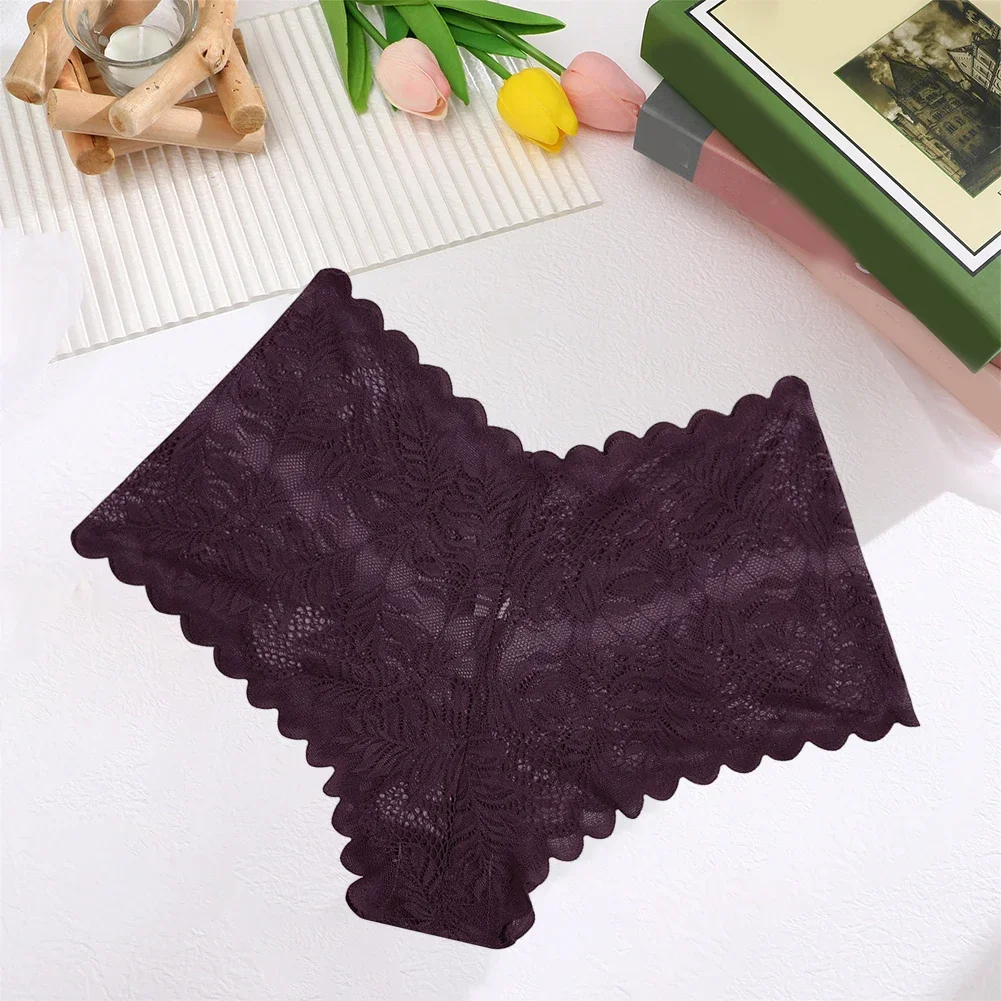 مثير الأزهار الدانتيل المرأة سراويل منخفضة الخصر لينة الملابس الداخلية الملاكمين