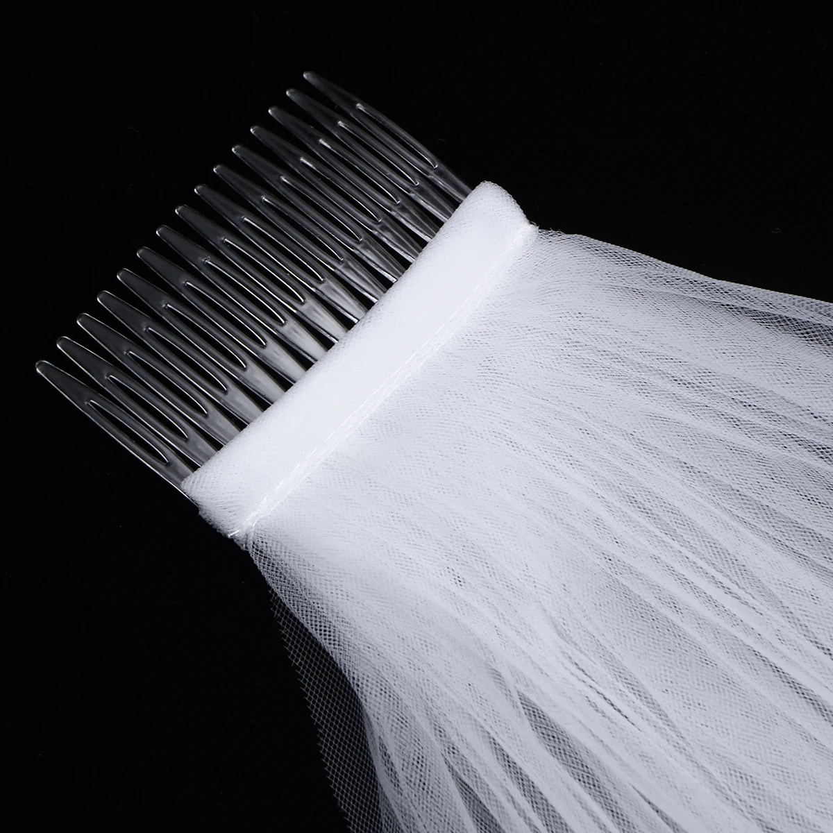 طرحة زفاف طويلة بطبقة واحدة، مشط زفاف أبيض نقي، طول الأرض 30 سم للعروس، إكسسوار ذو مظهر ناعم