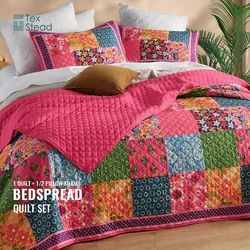 2/3 Piece Piece Quilt Bedding Set, Lightweight Soft Quilt Bedspread Coverlet with Pillow Shams
