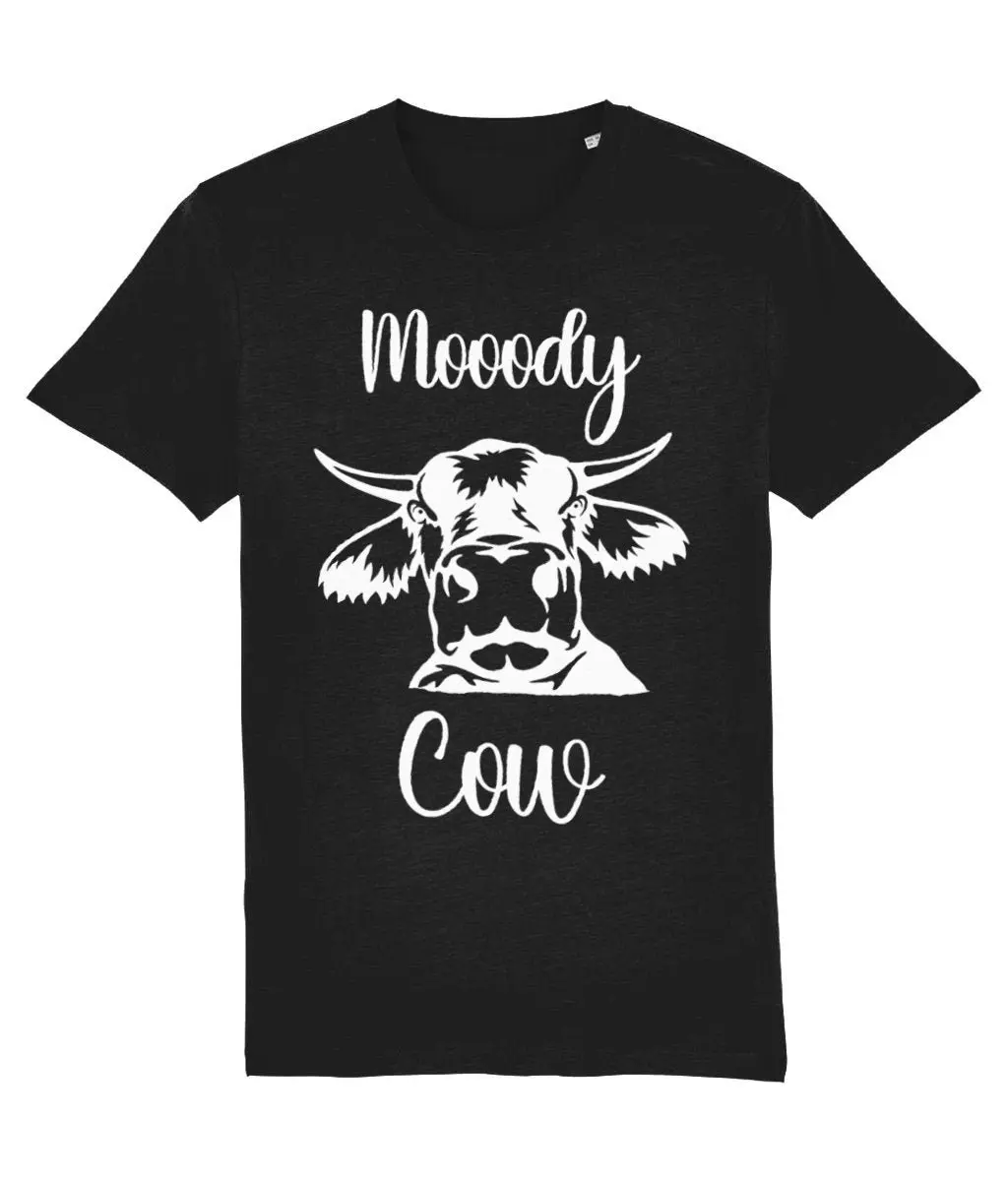 Moody Cow Organic T Shirt Mooody Funny Animal Pun Vegan Sustainable