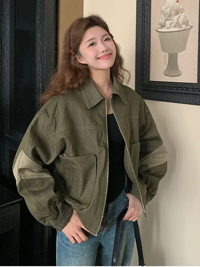 

Бейсбольные куртки с нашивками, женские, зимние, утепленные, с защитой от мороза, с множеством карманов, в стиле сафари, регулируемые, эластичные, ветрозащитные, на молнии, Y2K