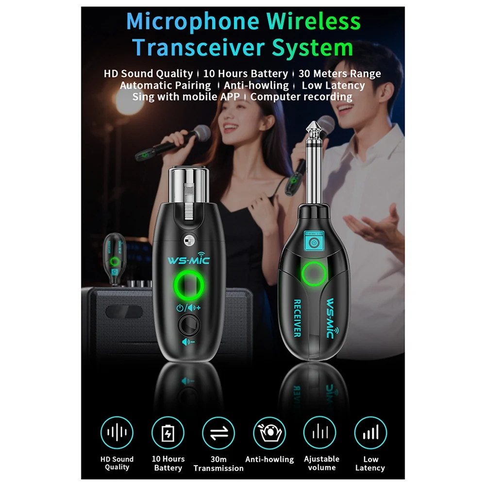 

【AA85】 Беспроводной микрофонный приемопередатчик 2,4 ГГц, качество звука HD от одного до два, автоматическое шумоподавление, регулируемая громкость