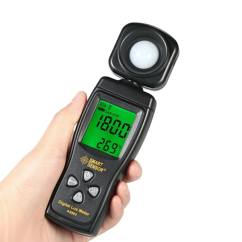 

Mini Digital Lux Meter Handheld Illuminometer LCD Light Meter with 0-200,000 Lux Measurement