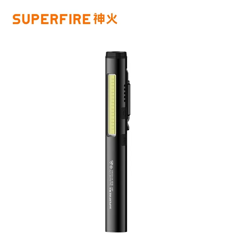 

SUPERFIRE-J01 Mini EDC Flashlight, Stepless Dimming Pen Torch, Portable USB Rechargeable Lantern for Maintenance and Inspection