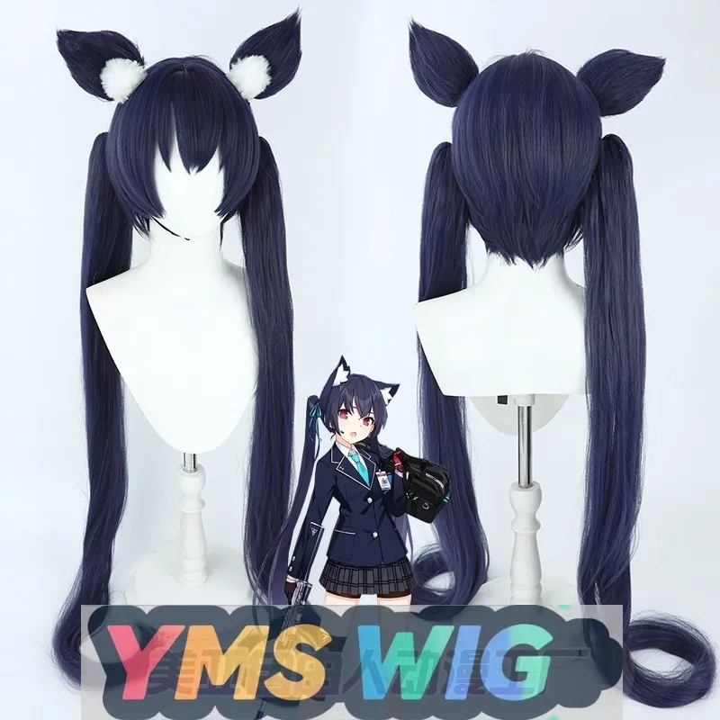 

【YMS WIG】Blue Archive Kurogane Akane Kurogane Atsuka Косплей Парик с ушками Темно-синий