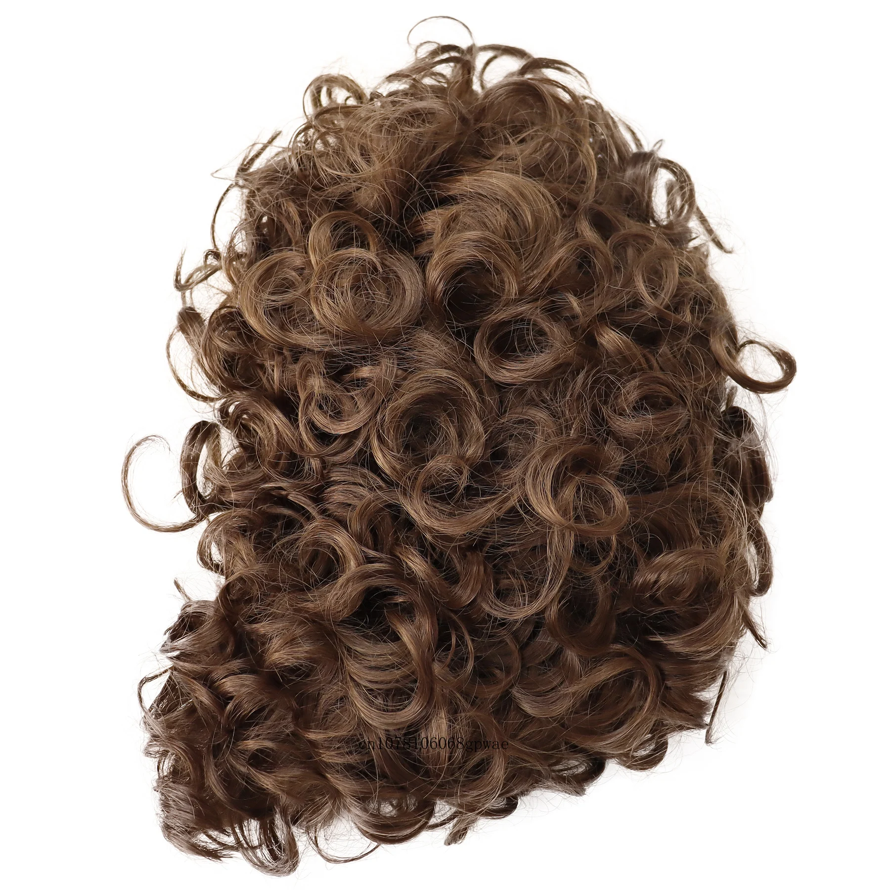 Brown Wig for Men Synthetic Short Curly Wig Man Natural Fluffy Breathable Male Wig with Bangs Daily Cosplay Party Heat Resistant