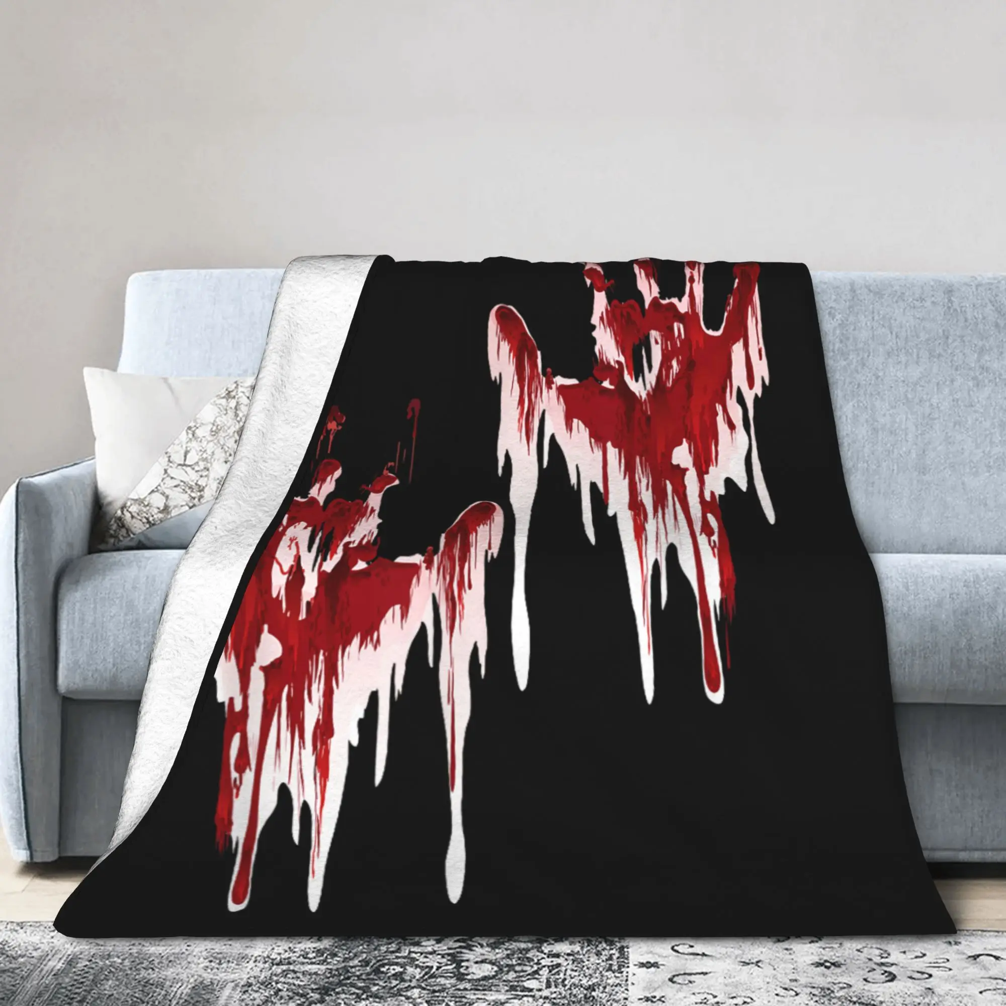

Хэллоуин Кровавые руки Брызги кровью флисовые одеяла ужас для дома вязаное одеяло офисное супер мягкое портативное одеяло