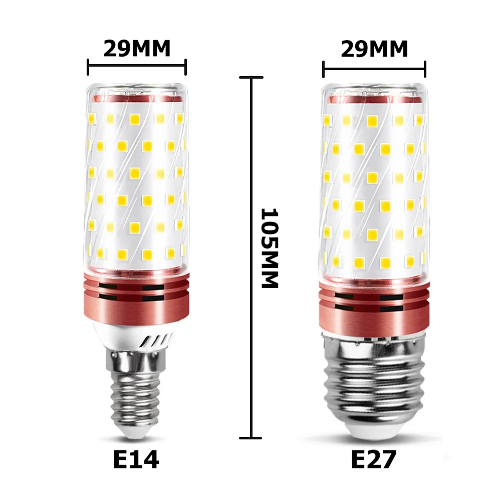 220V 20W LED Bulb E27/E14 Corn Lighting 2835 SMD Brightness Lamp 110-265V Home Replace Halogen White Light Tri-color Dimming image 2