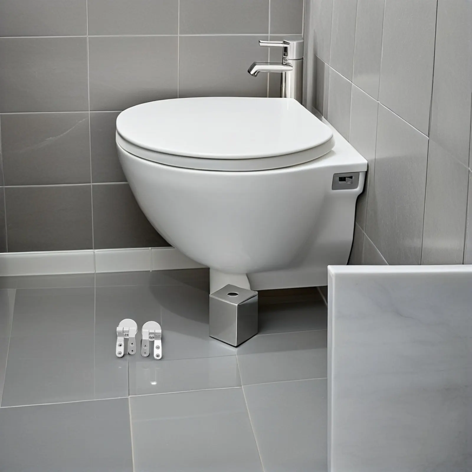 

1Set High Strength Toilet Cover Hinge Zinc Alloy Not Easy to Fade Rust Or Deform Easy Replacement for Broken Old Hinges