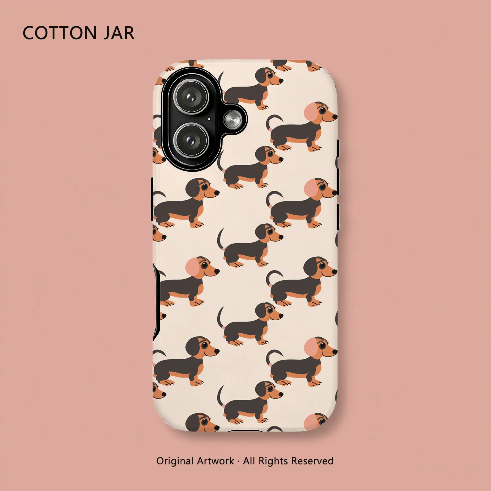 

Cute Cartoon Dachshund Pattern Magnetic Phone Case For iPhone 17 16 Pro Max 15 14 13 12 Plus Double Layer Protective Cover