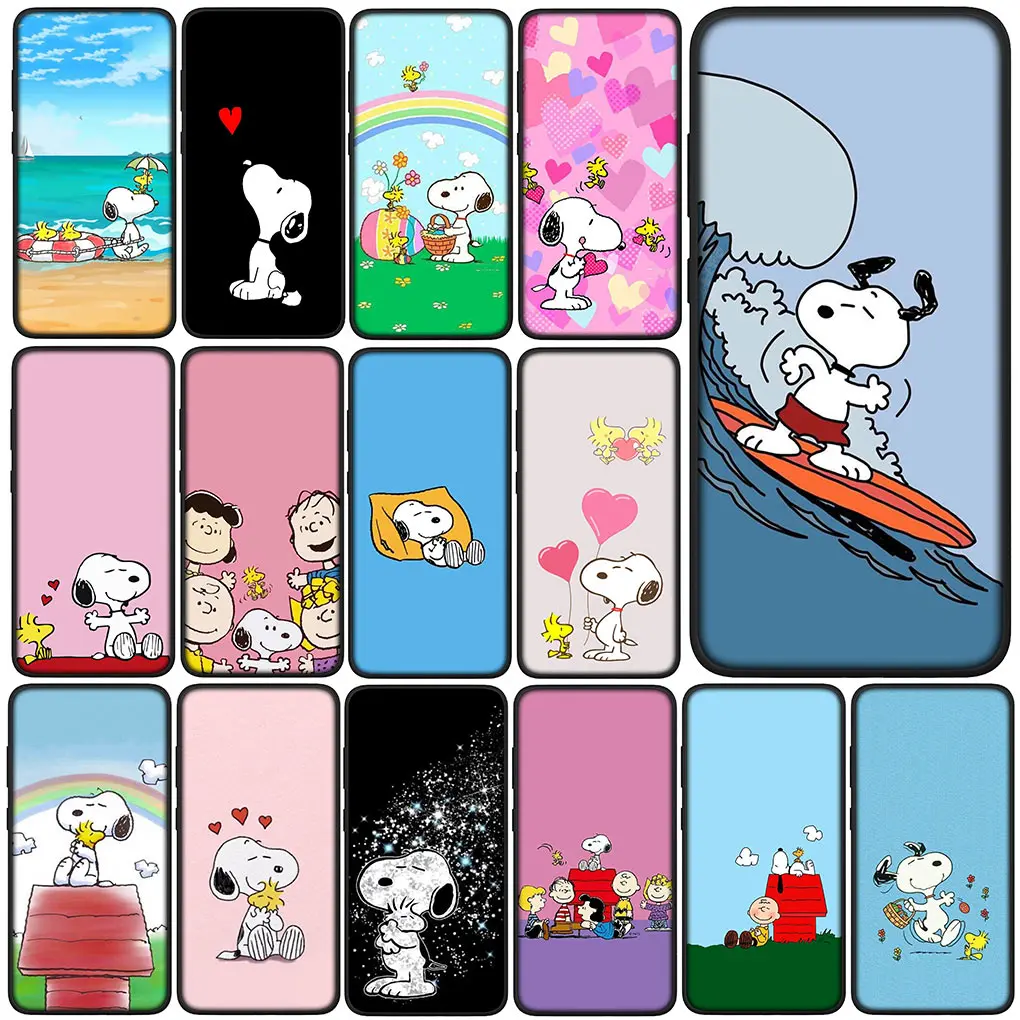 Anime S-Snoopys Cartoon Dog Phone Cover Case for Samsung Galaxy S24 S23 Fe Ultra Plus A55 A35 A24 A25 A15 A05 M55 M15 Casing