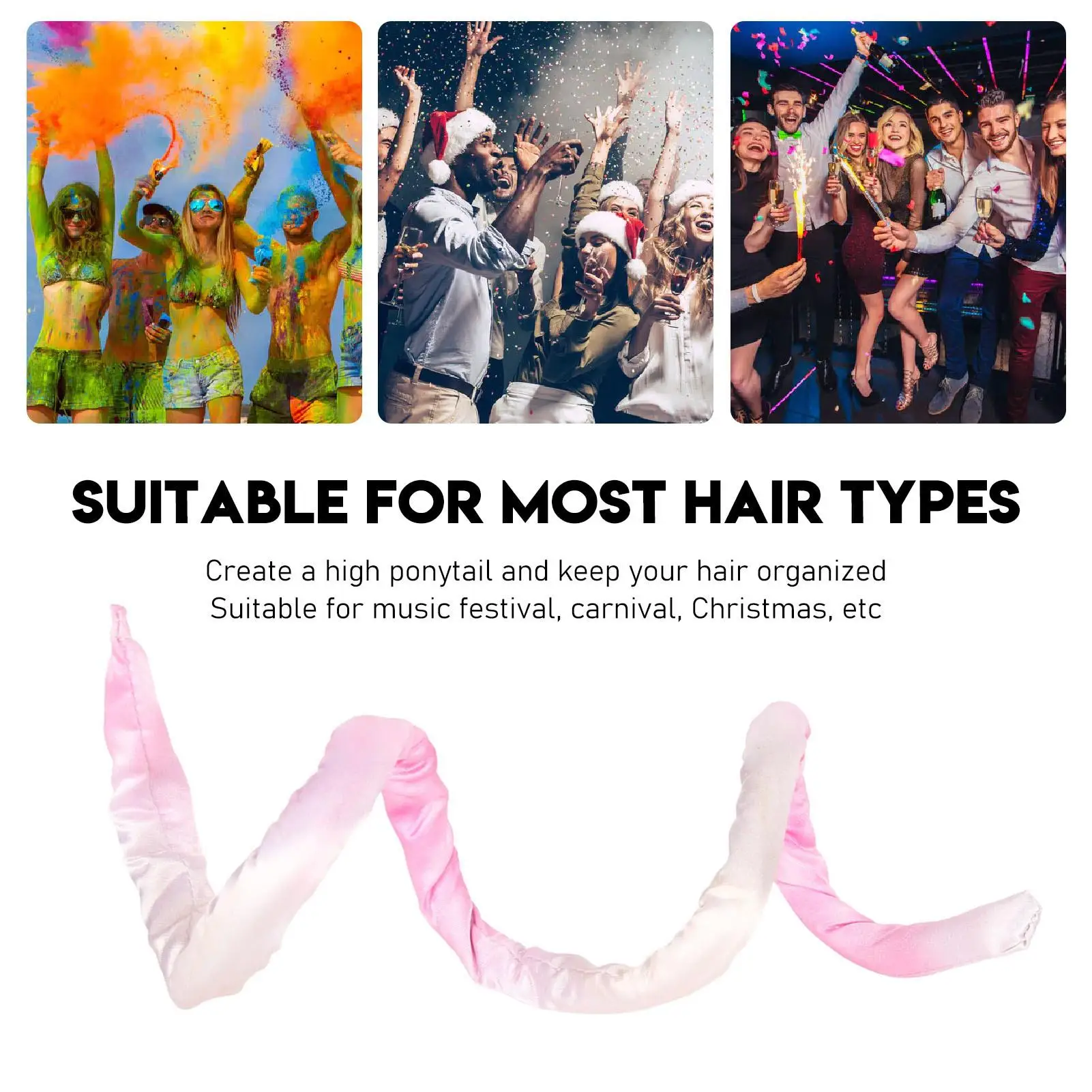 Fascetta per capelli con chiusura a spirale flessibile per Dreadlocks-elegante filo di ferro regolabile Tie Dye per capelli spessi a per festival musicali