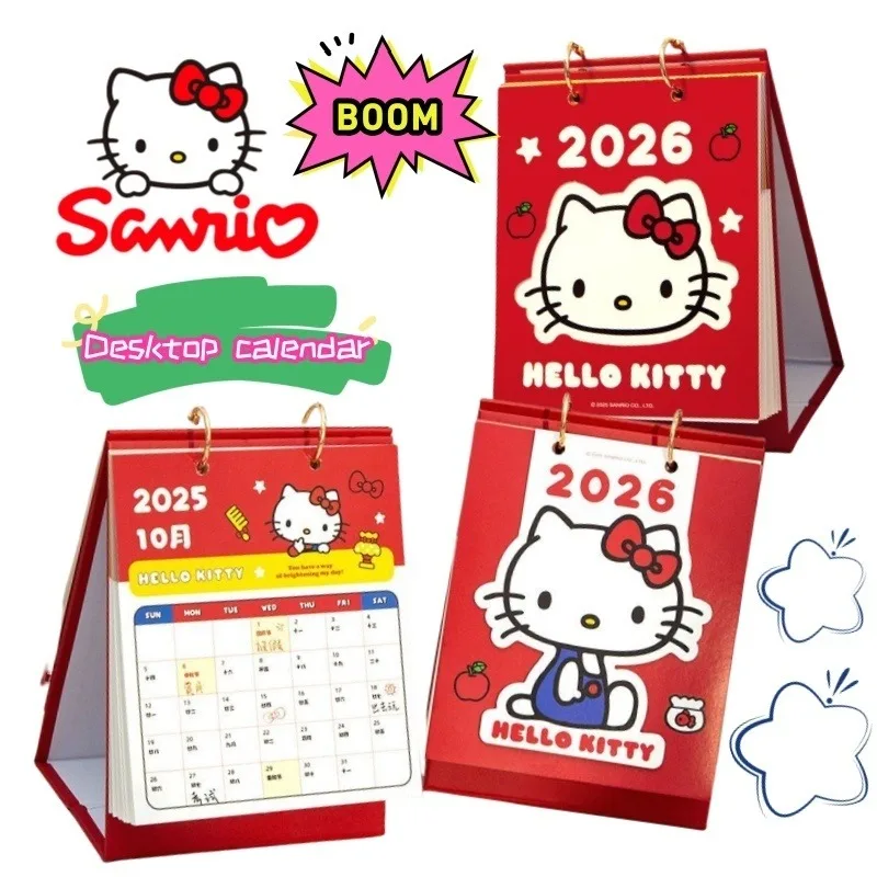 

Sanrio Hello Kitty, высокая цветовая цена, креативный студенческий план обучения, настольный календарь, милый настольный календарь с героями мультфильмов, расписание на булавке