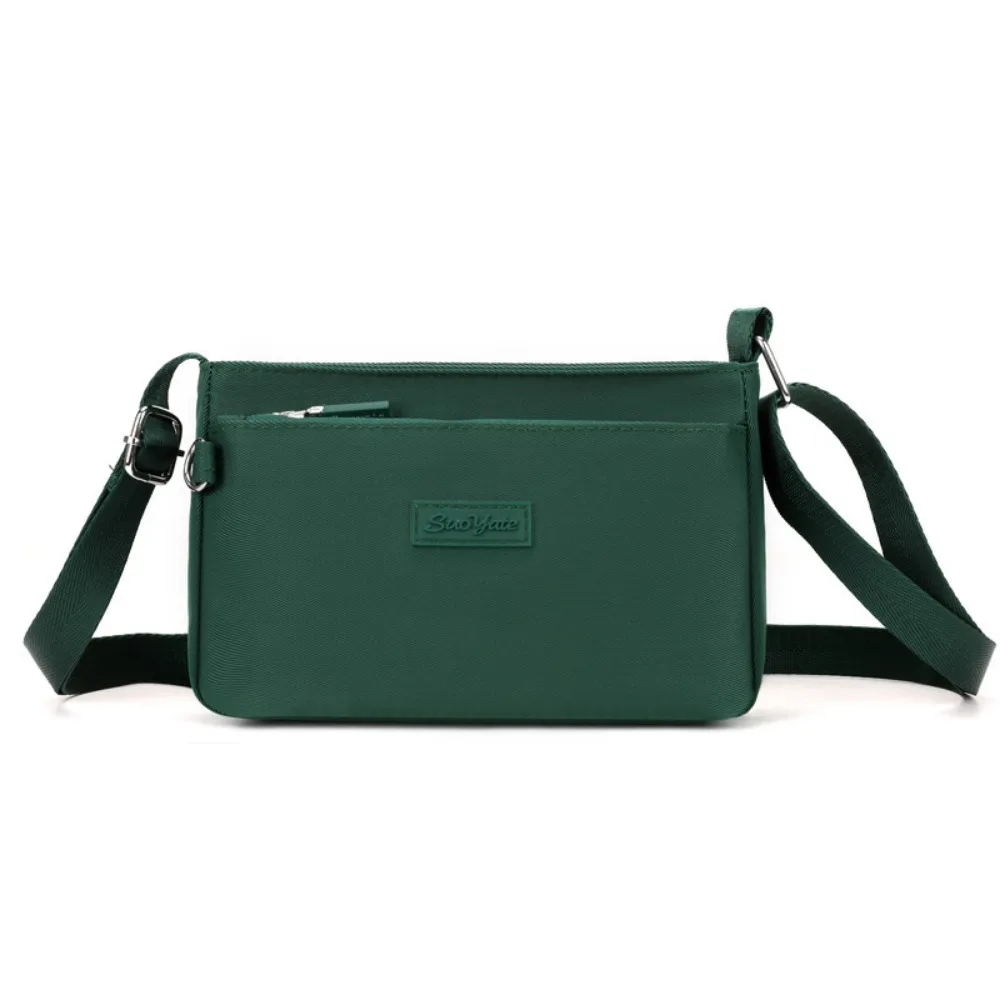 Adjustable Strap Nylon Square Bag Japanese Style Solid Color Large Capacity Shoulder Bag Soft Anti-splash Water