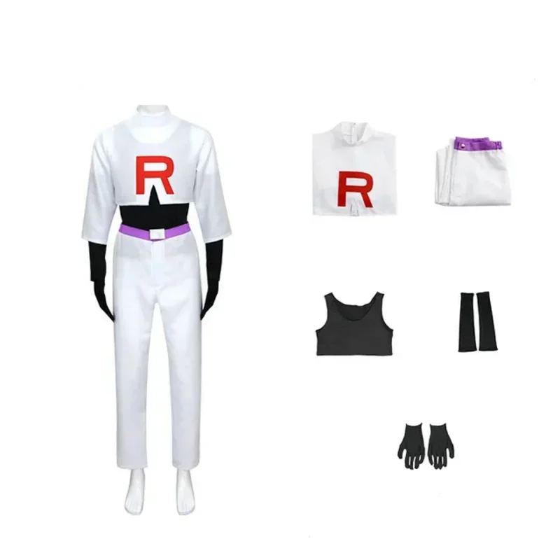 Anime Rockets Team Costume James Kojiro Jessie Musashi Cosplay For Men Women Halloween Comic Con Carnival Party M17