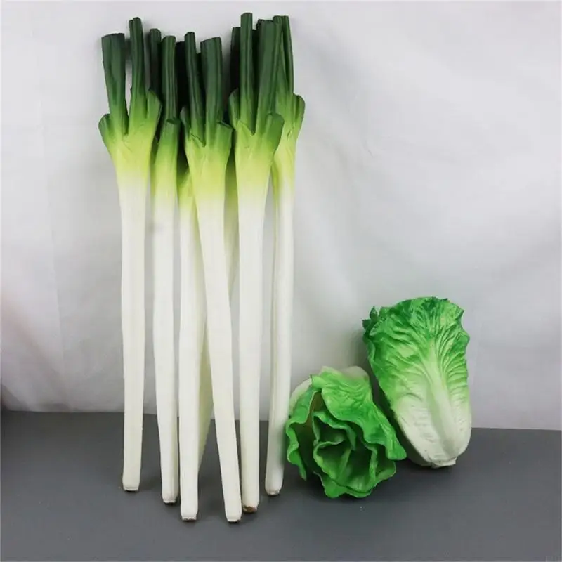 E21B PU Scallions/Pequeñas cebolletas/brotes ajo adornos Decoración verduras artificiales para fotografía y uso