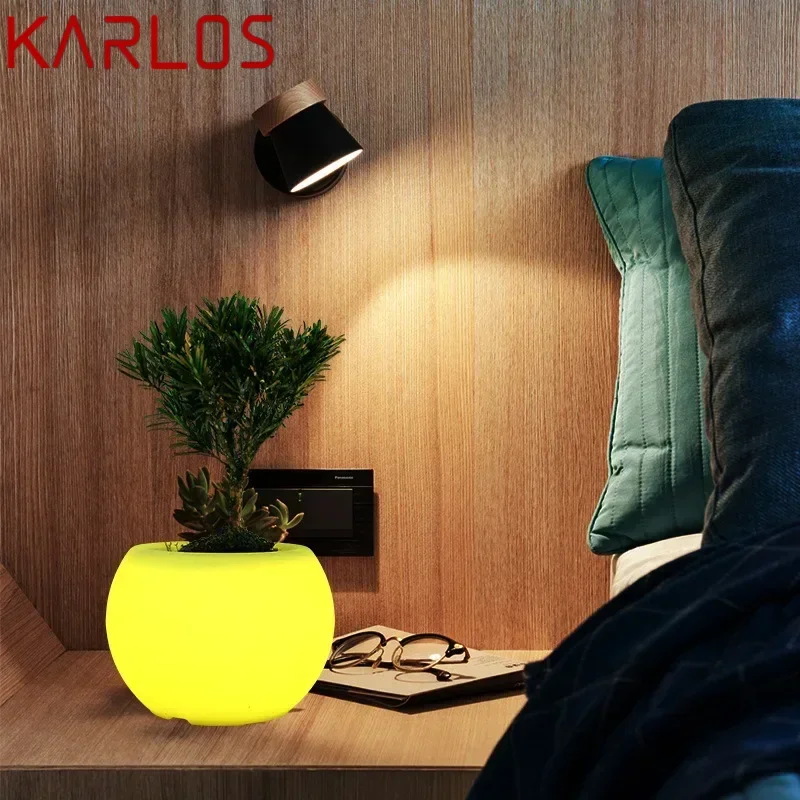 KARLOS New Product 16 Colors Desk Lamp With Remote Control Waterproof IP65 Plant Pot USB Table Lights for Home Villa Decoration