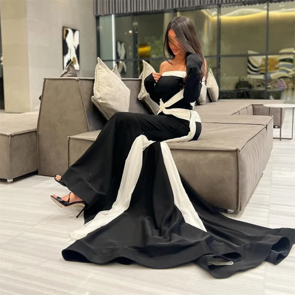 Evening Dress Prom Formal Gown Bateall Sheath Floor Length Skirts Vertically Sleeveless Bespoke Occasion Dresses Saudi Arabia