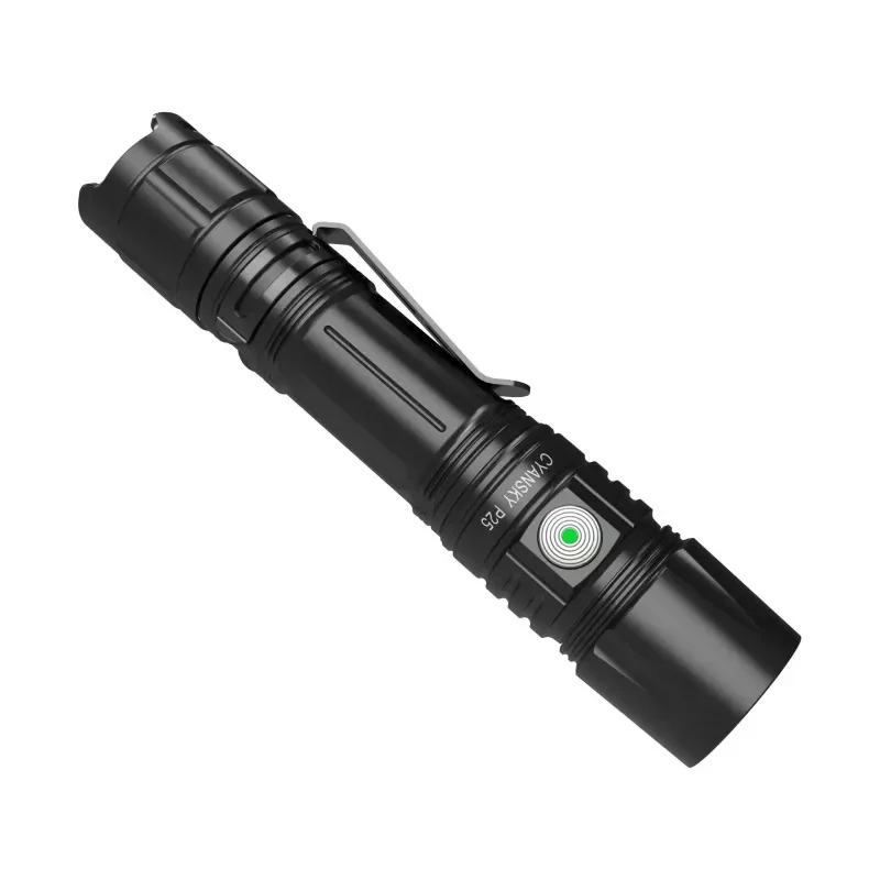 CYANSKY P25 V2.0 3600LM Pale Silver Micro-arc Oxidation Flashlight 18650 USB-C Outdoor Floodlight EDC LED Torch Survival Tools