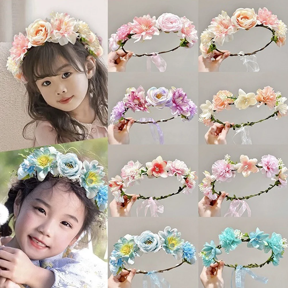 Bohemia Simulated Rattan Woven Ribbon Hairband Elegant Rose Flower Headbands Bridal Wedding Hair Headdress Hair Accessories New