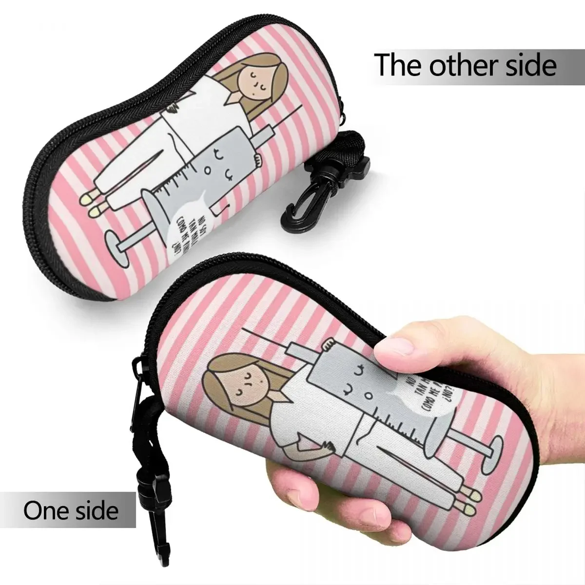 Enfermera En Apuros Doctor Nurse Glasses Case Student Zipper Eyewear Storage Box Office Eye Contacts Case