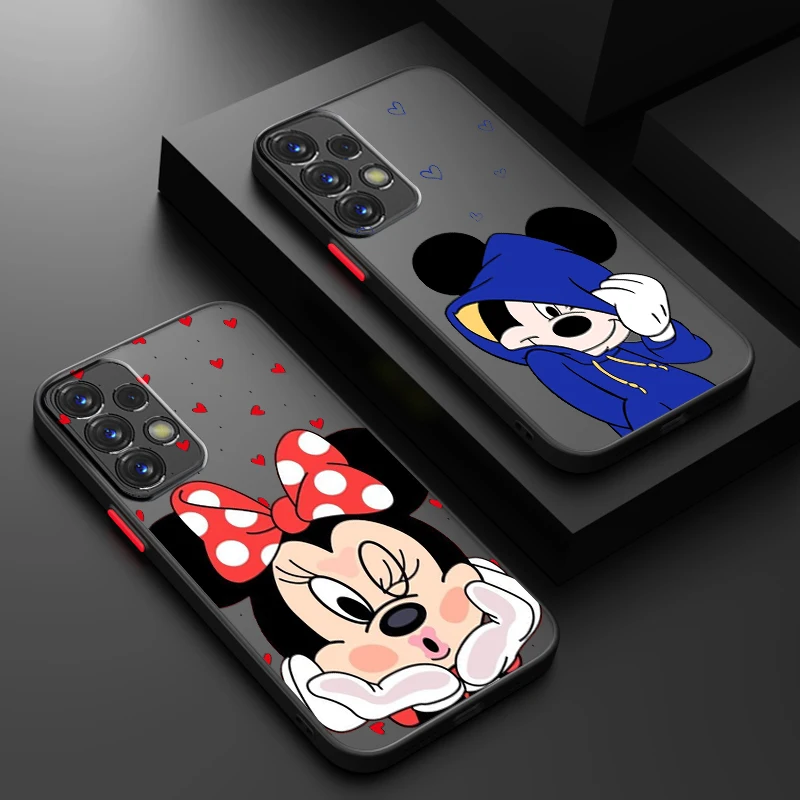 

Mickey Minnie Mouse Frosted Translucent For Samsung Note 20 A35 A03 A54 A31 A22 A34 A14 A24 A04 A55 5G Back Phone Case