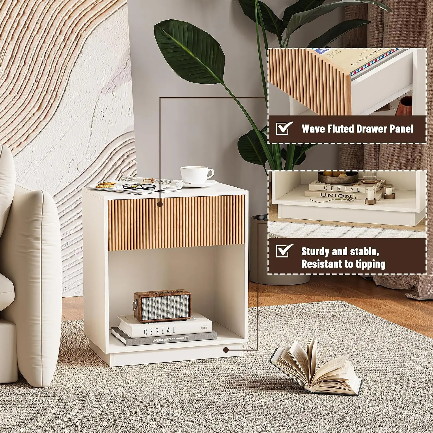 Conjunto de 2 Mesas de Cabecei - Desk Setup White avaliação e preço
