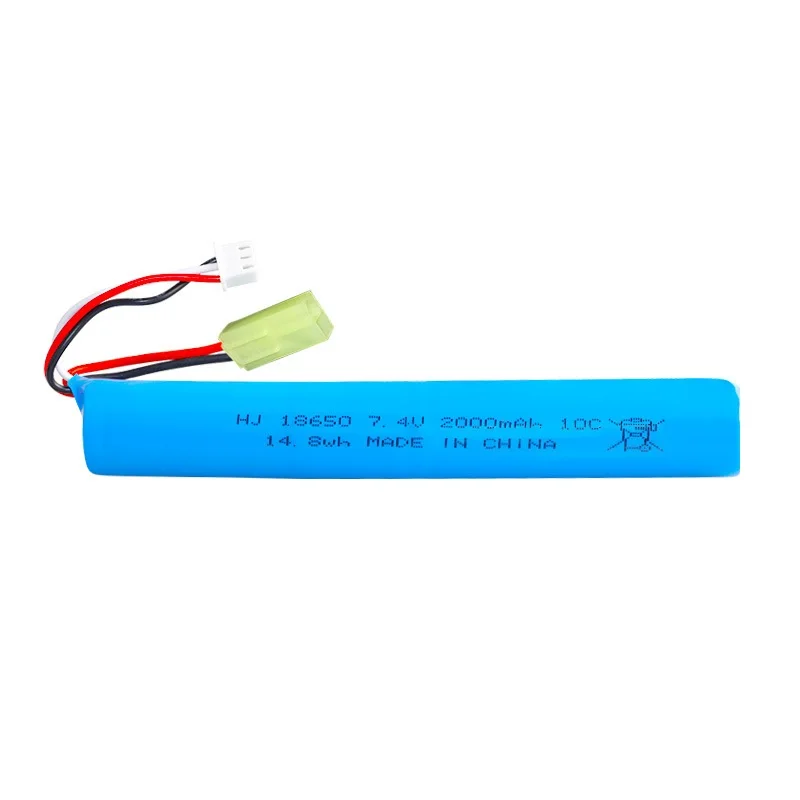 7.4V 2000mAh Li-ion battery for Electric water Ball Automatic PneumaticToys Gun/Electric Splatter Ball/Gel Ball Blaster Toys Gun