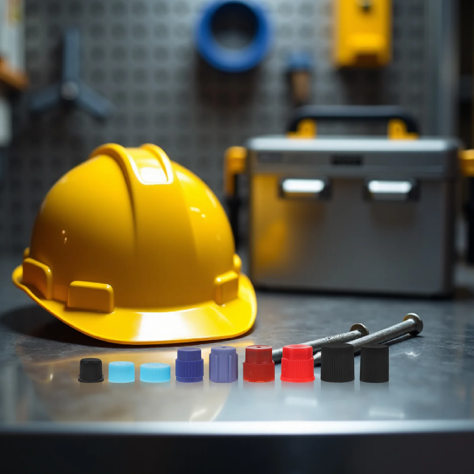 

55pcs Car Air Conditioning Valve Caps Plastic Ac Port Cover For Vehicle Refrigeration System Automotive Ac Valve Cap Engine