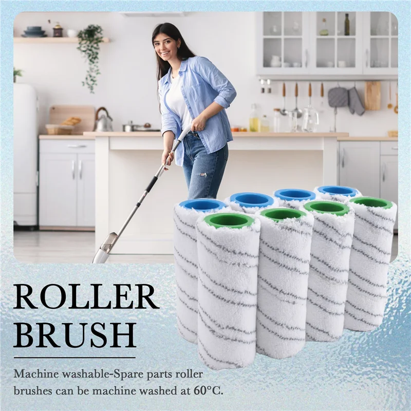 

AB09-8Pcs Замена для многоповерхностных роликов Karcher FC, совместимых с чистящими средствами для твердого пола FC7 FC5 FC3 FC3D