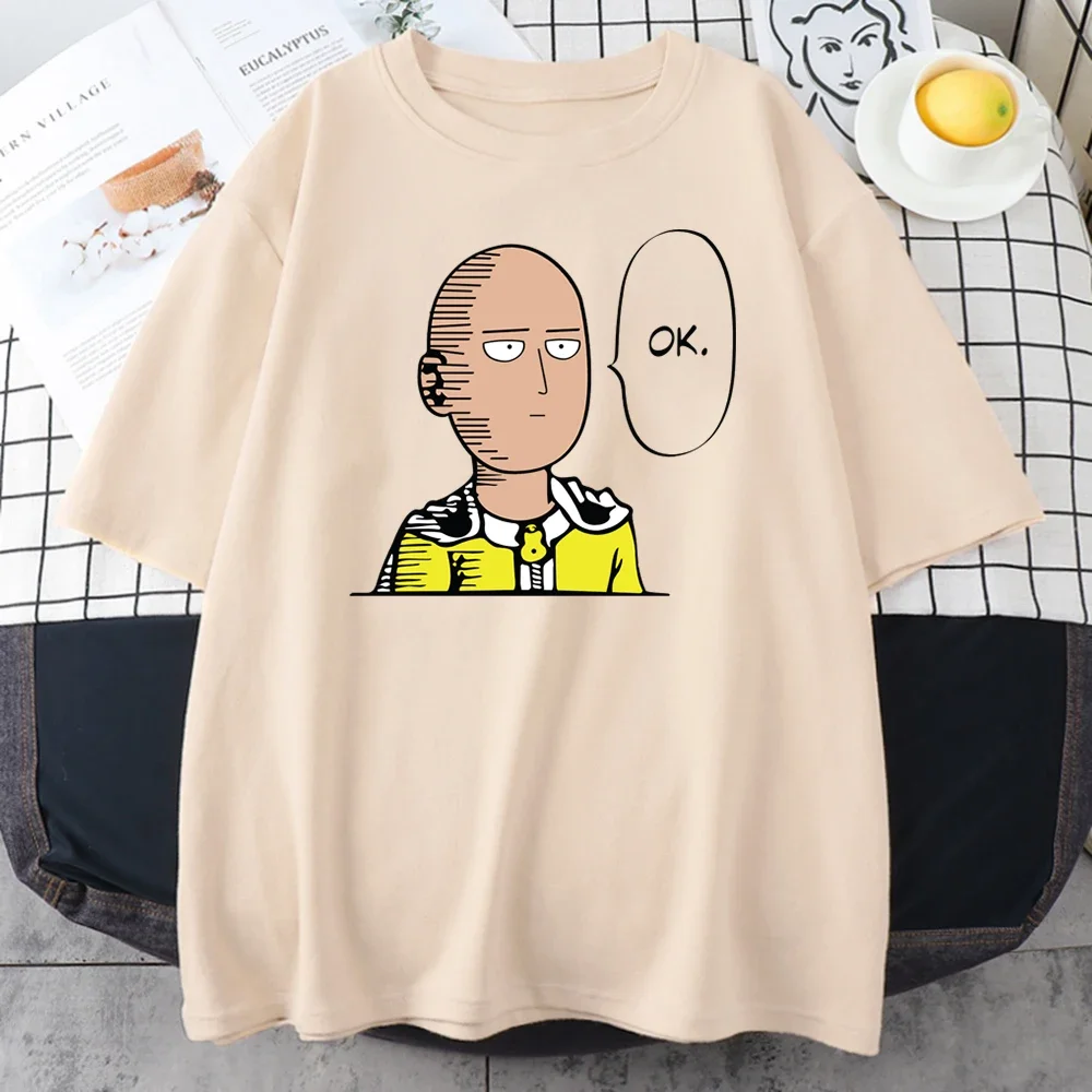 Anime One Punch Hero Saitama Oppai Women T-Shirt 2024 New Summer Short Sleeve Shirt Breathable High Quality Tops Tees