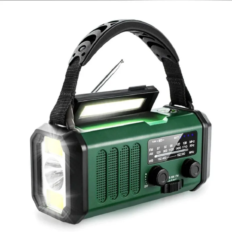 New 20000mAh solar powered hand cranked radio, multifunctional emergency and disaster prevention portable radio