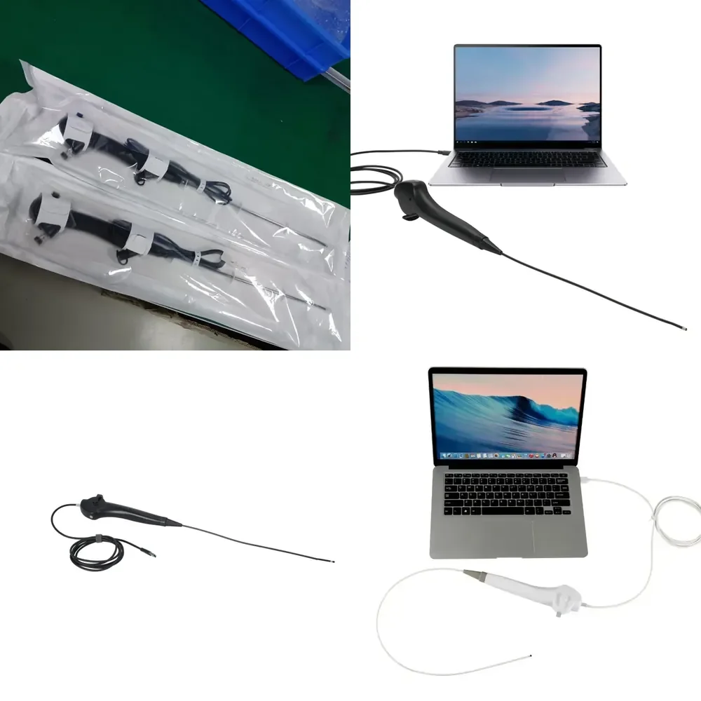 Flexible Video Naso-Pharyngo-Laryngoscope Set with Electric Handle for Intubation BESDATA