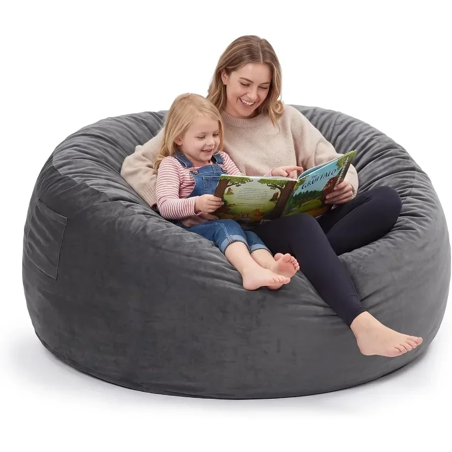 Bean Bag Chair with Filling Included, Large Comfy Bean Bag Chairs for Adults, Teens, Memory Foam, Machine Washable Thick Dutch