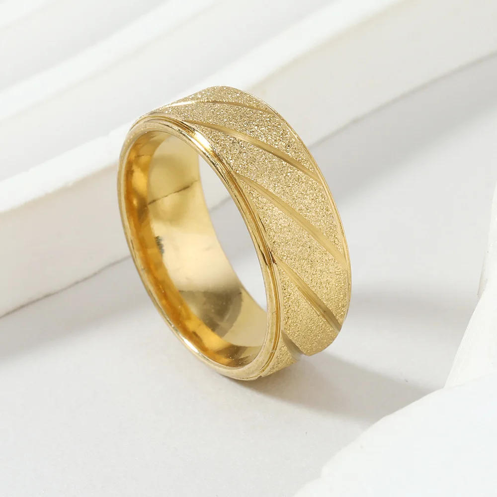 Minimalist Twill Wedding Finger Rings Jewelry for Wedding Band Women Men Couple Chunky Geometric Jewelry Gold Rings Gift