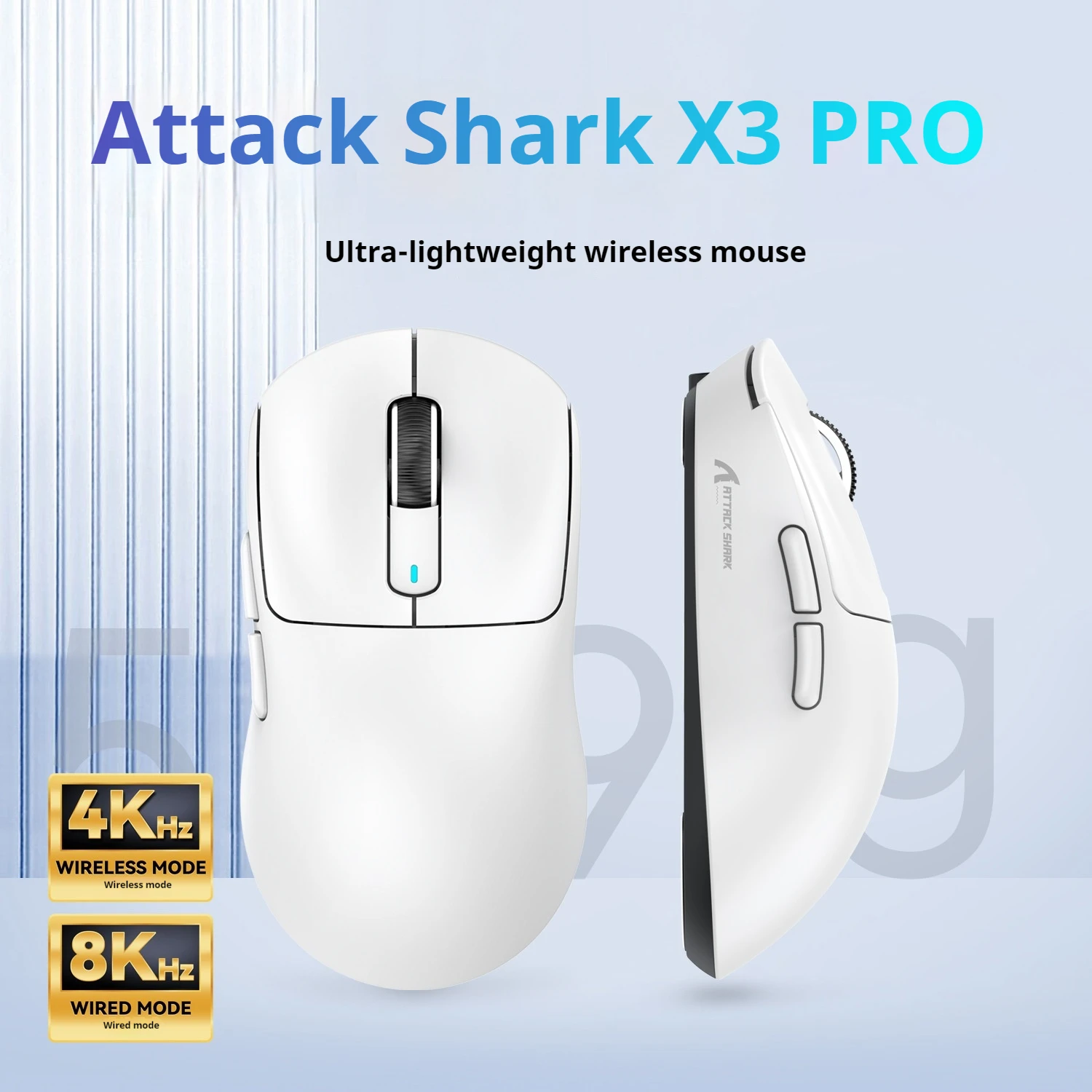 Attack Shark X3 Three-mode Bluetooth game video gaming mouse 4K lightweight E-sports macro programming micro motion PAW3395