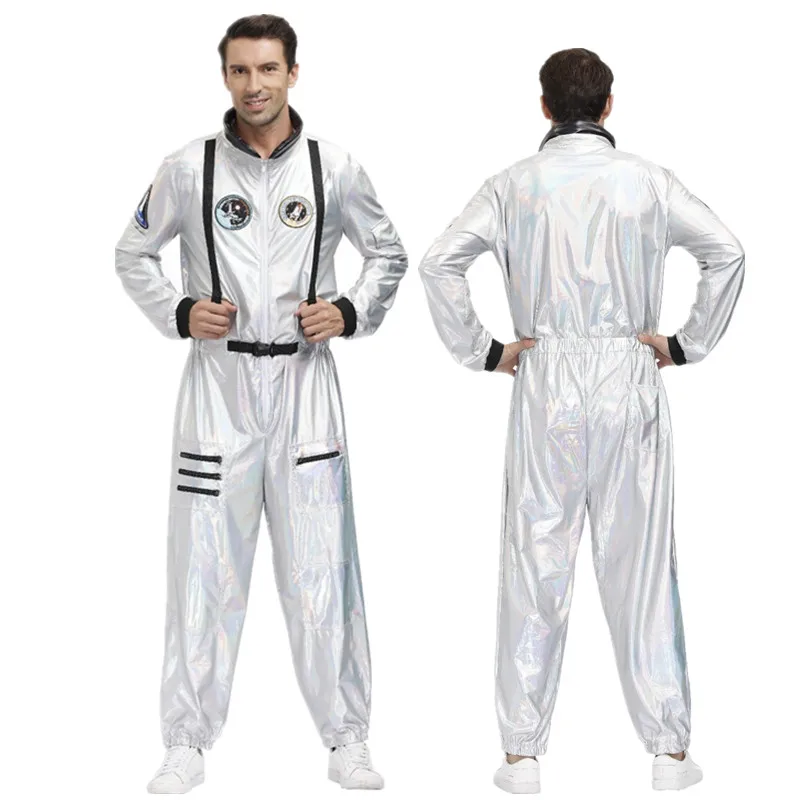 

Adult Men's Robot Pilot Space Suit Halloween Costume Stage Performance Outfit Wandering Earth Style Polyester Fiber Dress