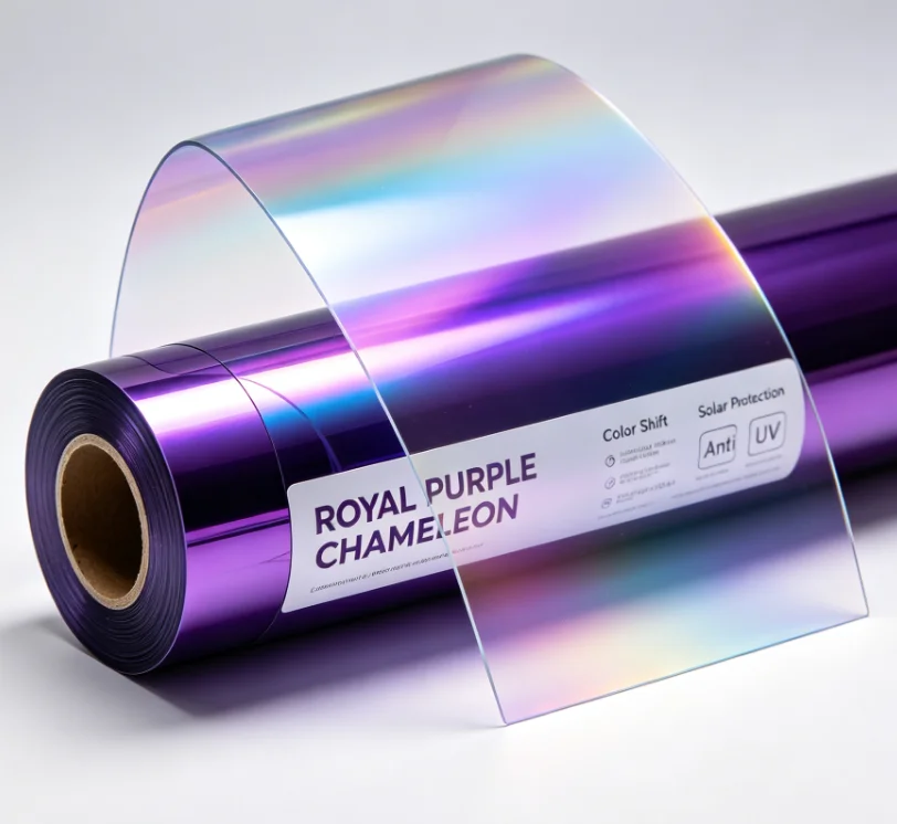 Car Window Film Iridescent Purple Color Shift Chameleon Windshield Tint Source Factory Anti UV Decorative Solar Window Tint