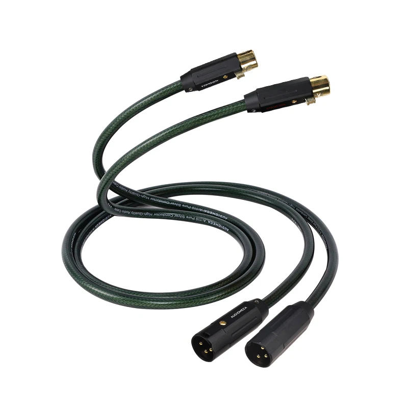 

1 пара 3-контактного кабеля XLR из стерлингового серебра AUDIOMECA A130, сбалансированного разъема XLR