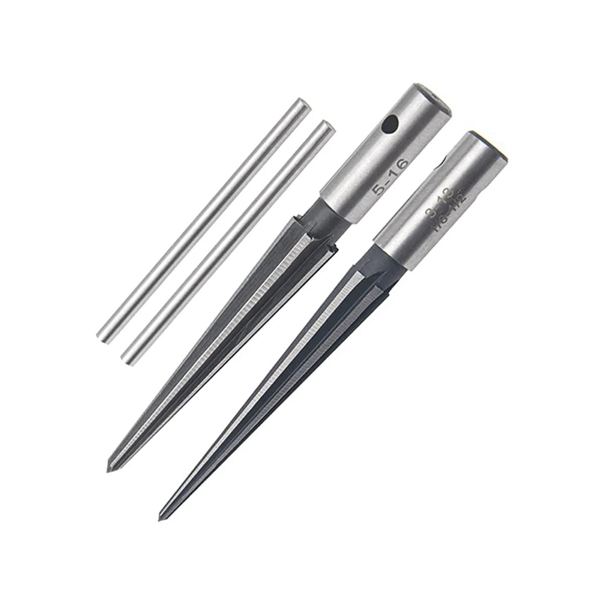 2Pcs1/8In-1/2In3-13mm&5mm-16mm Bridge Pin Hole Handheld Reamer T-Taper 6 Slot Chamfer Reaming Woodworking Cutting Tool