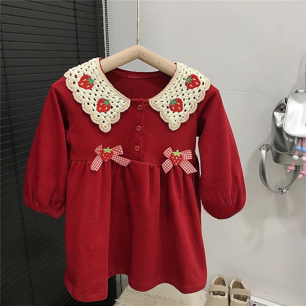 

Girls dress autumn new foreign-style children's princess skirt suit week-old baby dress skirt spring autumn 90-140cm