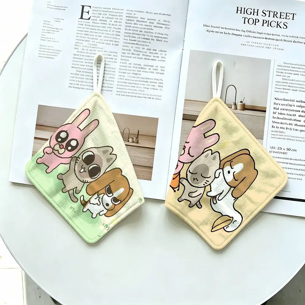Funny-Siam-LippuS-Meme Polyester Cotton Hand Wiping Towel with Hanging Loop, Lightweight for Home and Commercial Use