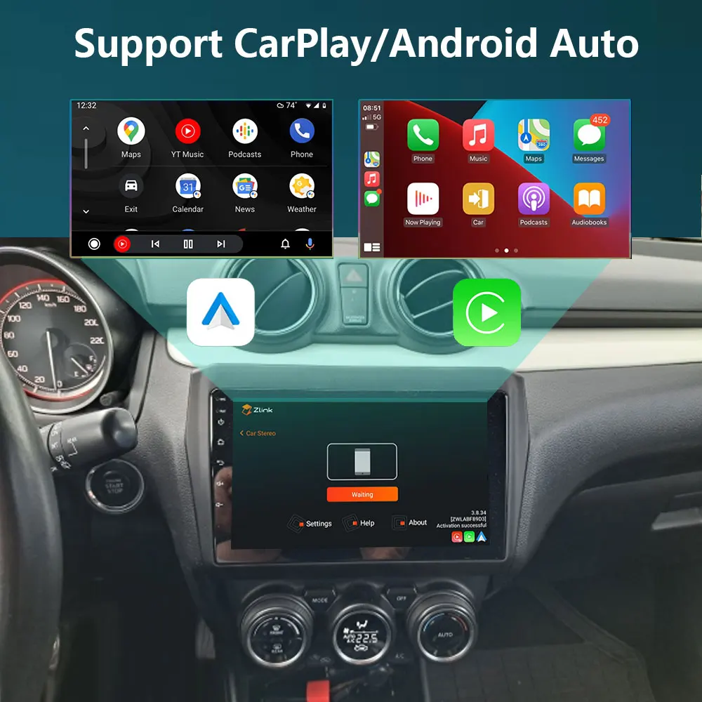 Carplay DSP Car Radio 2 din Android 12 For Suzuki Swift 2016 2017 2018 2019 2020 2021 Navigation GPS Multimedia Player 8G 128GB