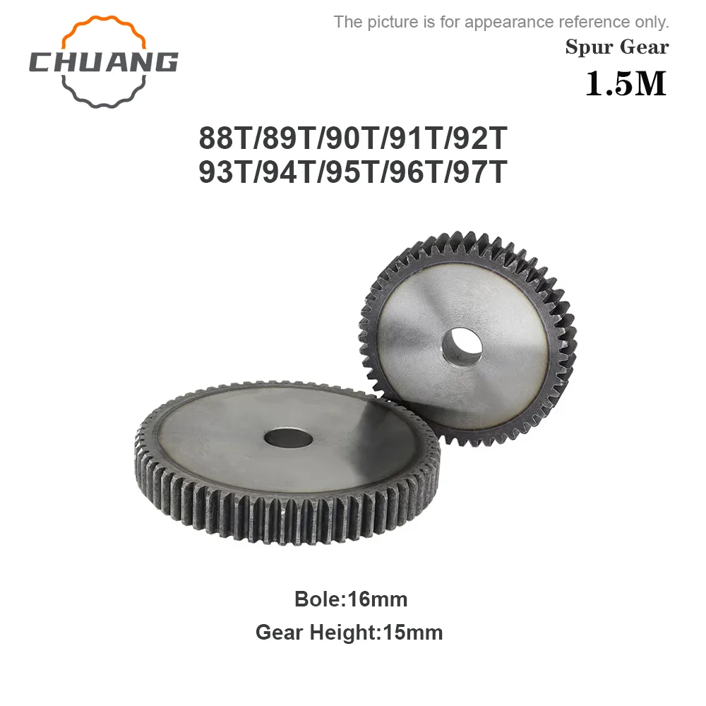 

45# 1.5M 88/89/90/91/92/93/94/95/96/97Teeth Cylindrical Gears For Transmission Accessories CNC Part 45# Steel Material