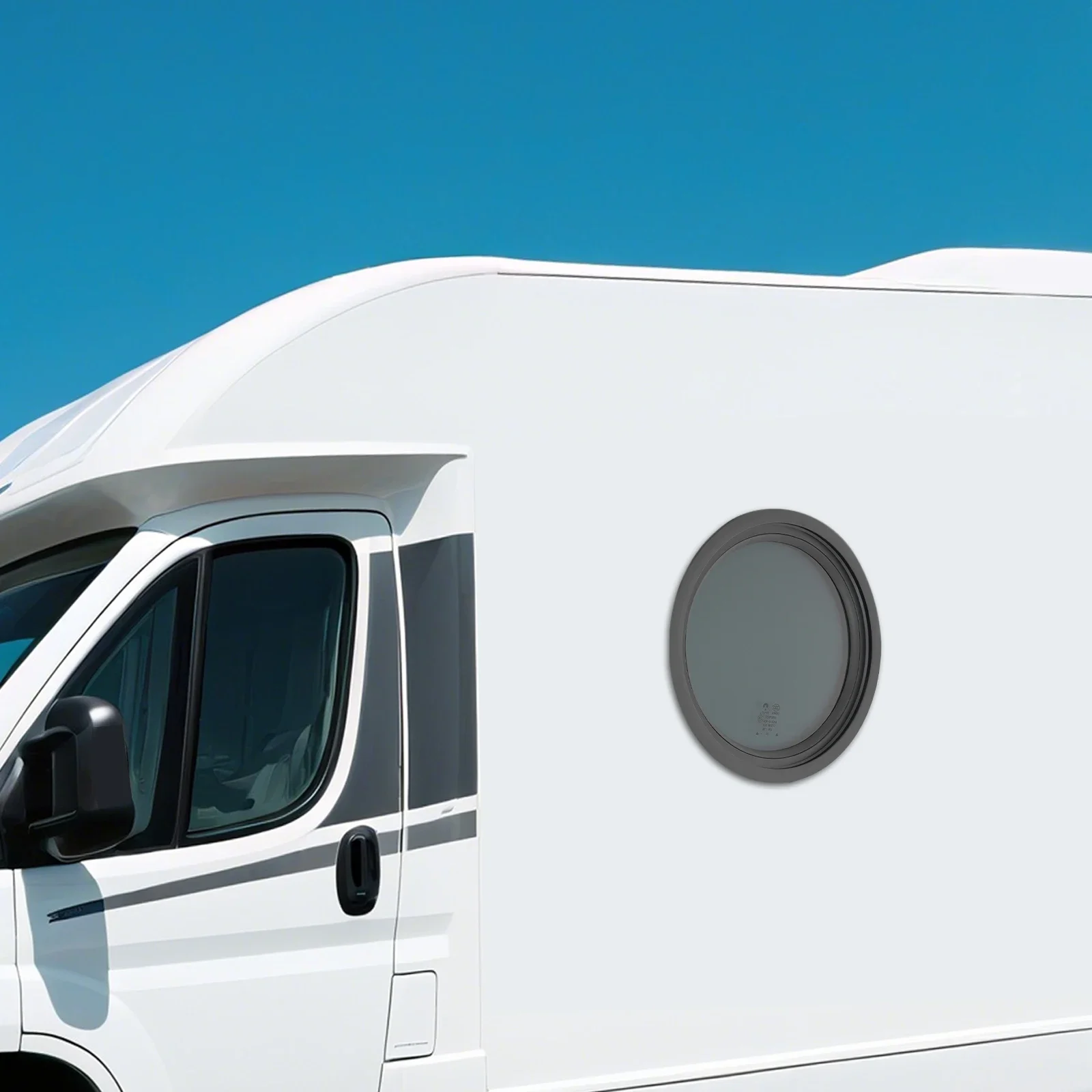 

Rust Wear Resistant RV Round Window Roll Bending Welding Polishing Process Privacy Sunshade Insulation Glass With Trim Ring